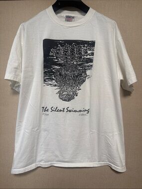 Vintage Oneita The Silent Swimming 1993 D. Klaren Alligator T-shirt Size XL